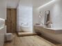 łazienka w bieli i drewnie